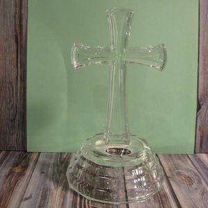 DEPLOMB USA LEAD CRYSTAL CROSS ON BASE